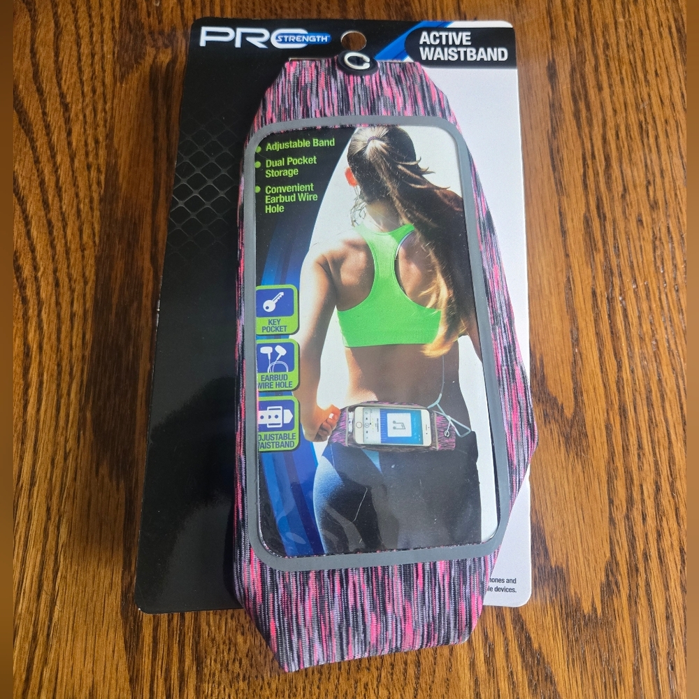 Pro Strength Active Waistband with Pink and Black Design